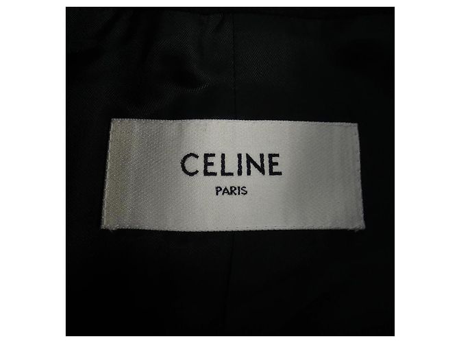 Céline CELINE Giacca in cashmere senza collo Nero - vista 4
