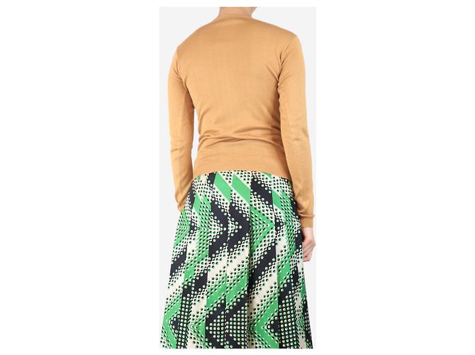 Marni Top de seda marrón de punto - talla UK 8 Castaño - vista 2