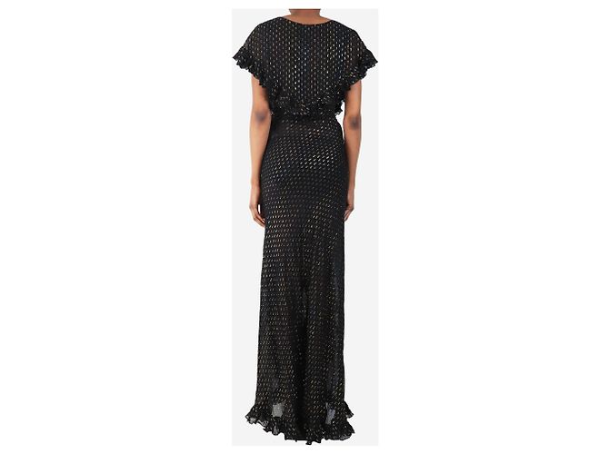 Rat & Boa Schwarzes, transparentes Lurex-Maxikleid - Größe XXS - Ansicht 2
