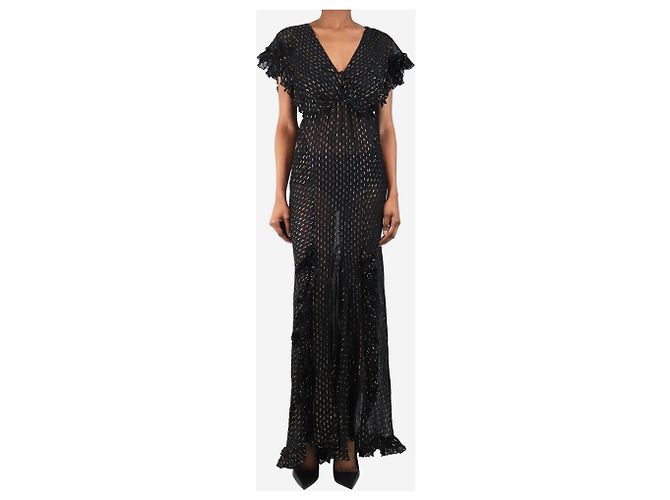 Rat & Boa Schwarzes, transparentes Lurex-Maxikleid - Größe XXS - Ansicht 3