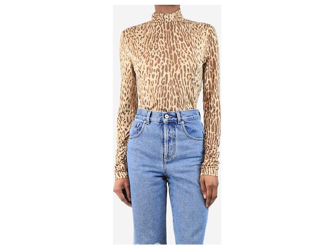 Zimmermann Top de estampado de leopardo marrón - talla UK 8 Castaño - vista 3