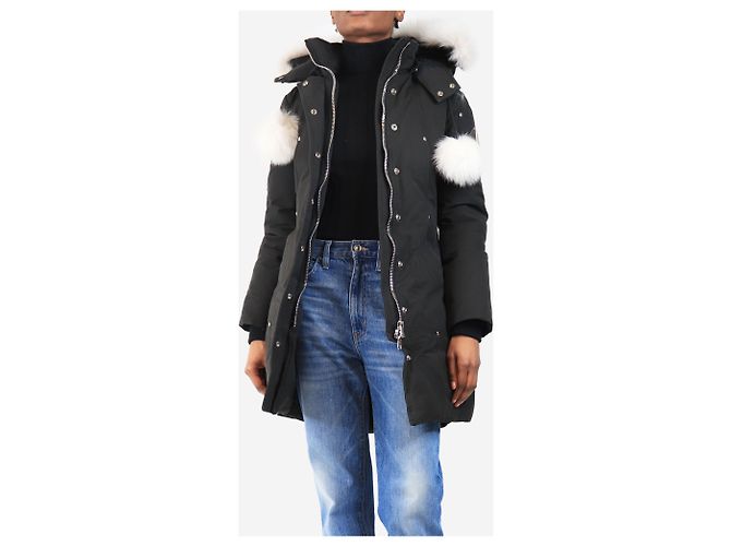Moose Knuckles Chaqueta negra con capucha de piel - tamaño S Negro - vista 3