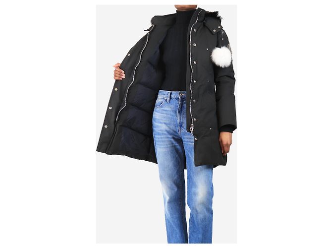 Moose Knuckles Chaqueta negra con capucha de piel - tamaño S Negro - vista 4