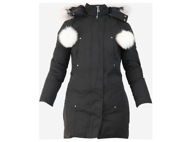 Moose Knuckles Chaqueta negra con capucha de piel - tamaño S Negro - vista 5