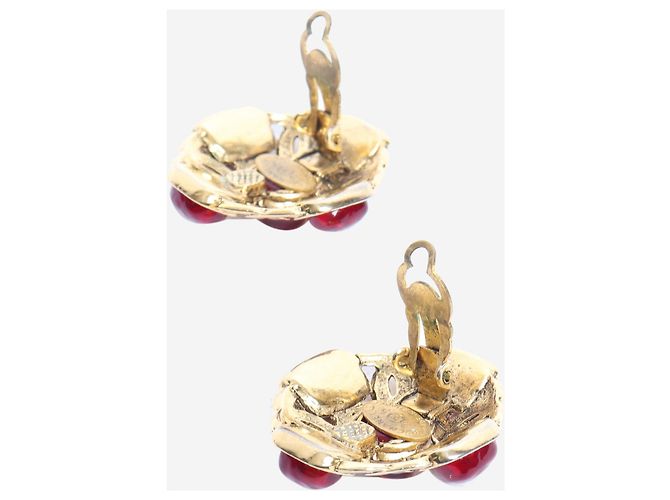 Chanel Orecchini a clip Gripoix dorati CC D'oro - vista 2