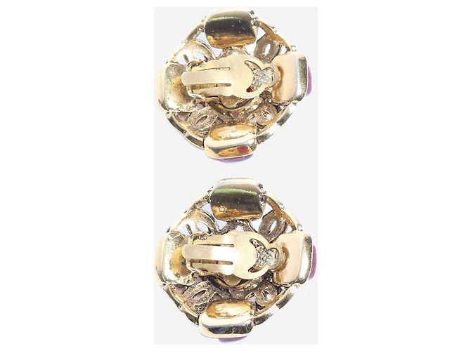 Chanel Orecchini a clip Gripoix dorati CC D'oro - vista 3