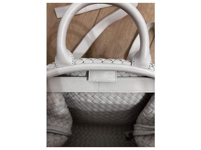 Borsa Bottega Veneta Mini Handle Bianca in Agnello Bianco - vista 3
