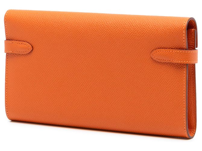 Cartera larga Hermès Kelly en Epsom naranja - vista 2
