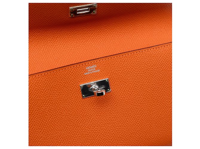 Cartera larga Hermès Kelly en Epsom naranja - vista 5