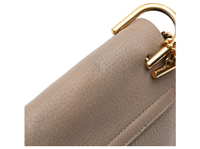 Borsa a tracolla piccola in pelle marrone Chloé Drew Carne - vista 10