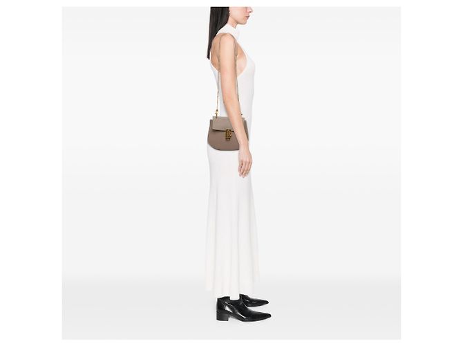 Borsa a tracolla piccola in pelle marrone Chloé Drew Carne - vista 11