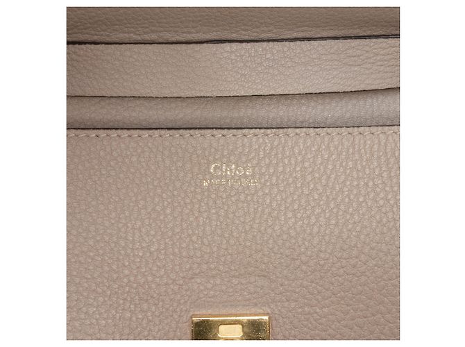 Borsa a tracolla piccola in pelle marrone Chloé Drew Carne - vista 5