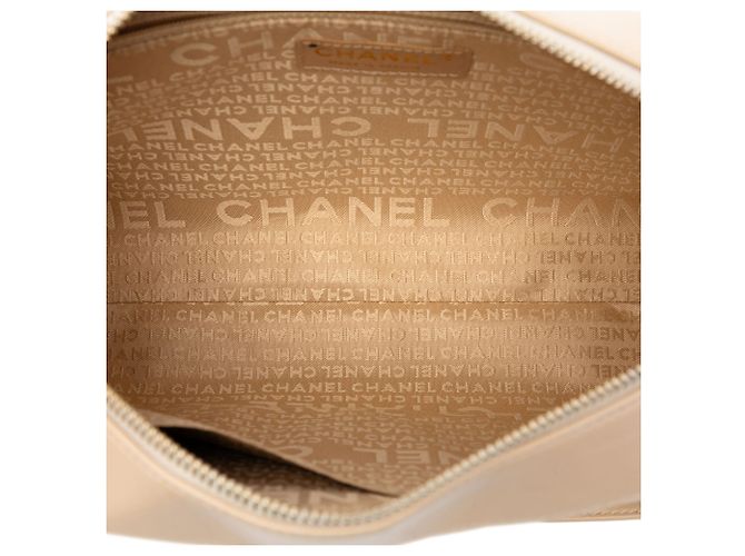 Borsa a tracolla Chanel Beige Medium Lambskin Chocolate Bar - vista 4
