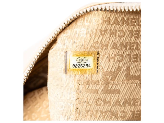 Borsa a tracolla Chanel Beige Medium Lambskin Chocolate Bar - vista 6