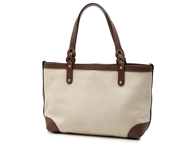 Gucci braune kleine Canvas Logo Tragetasche Beige - Ansicht 2