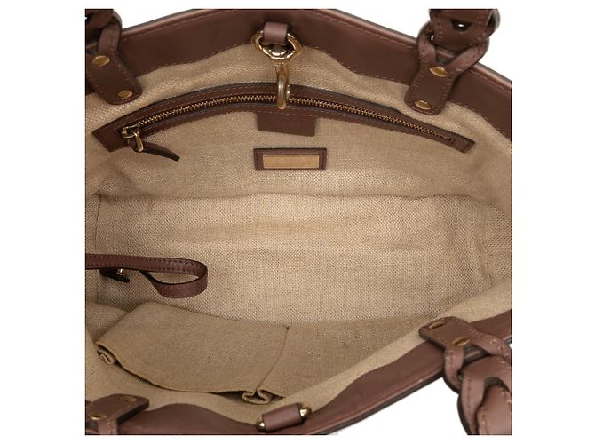 Gucci braune kleine Canvas Logo Tragetasche Beige - Ansicht 4