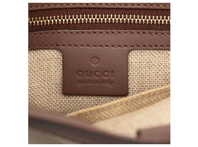 Gucci braune kleine Canvas Logo Tragetasche Beige - Ansicht 5
