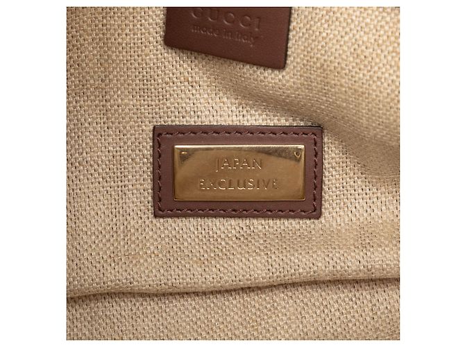 Gucci braune kleine Canvas Logo Tragetasche Beige - Ansicht 6