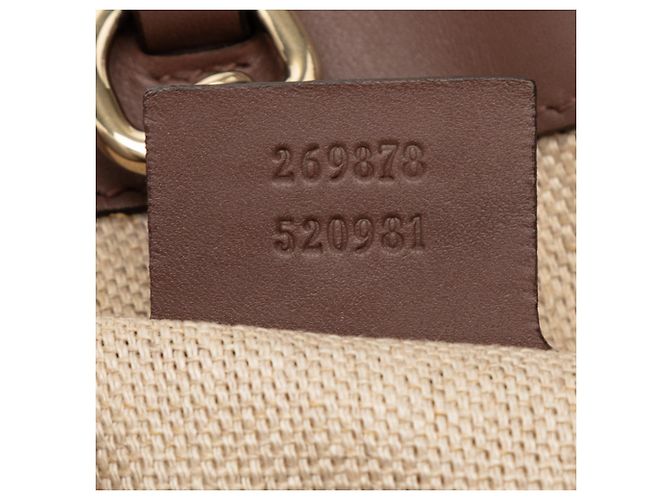 Gucci braune kleine Canvas Logo Tragetasche Beige - Ansicht 7