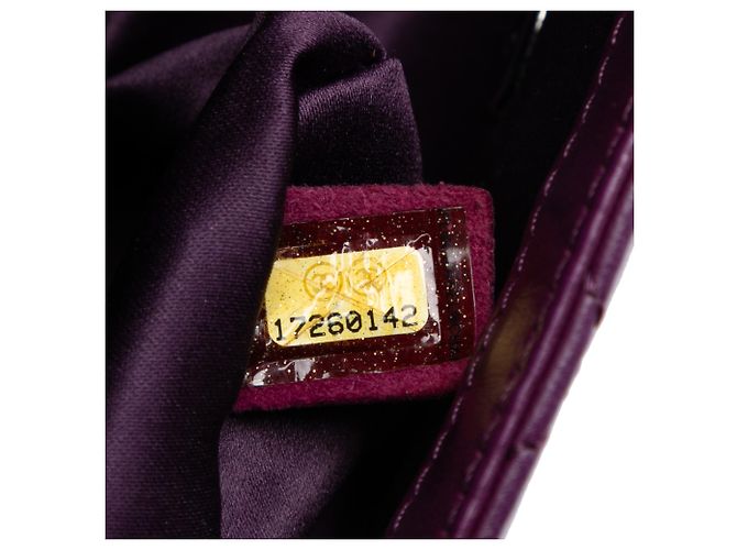 Chanel Roxo Extra Mini Retangular em Couro de Cordeiro com Pérolas e Fecho Único - vista 5