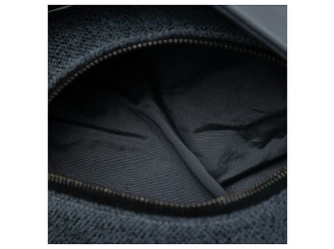 Borsa a spalla in tweed grigio Prada Marrone - vista 4
