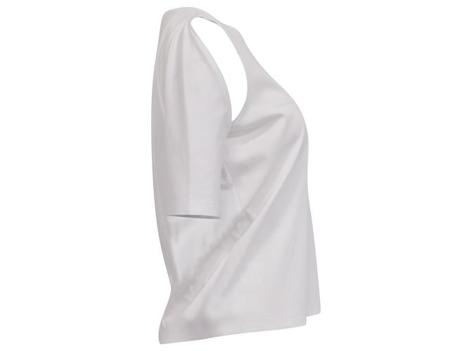 Autre Marque T-shirt in cotone bianco con dettaglio a taglio Dion Lee - vista 3