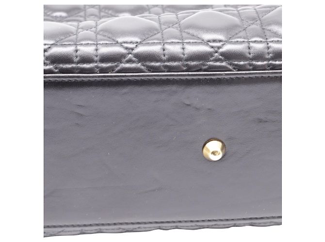 Borsa Lady Dior Grande con manico in pelle di agnello nera Nero - vista 11