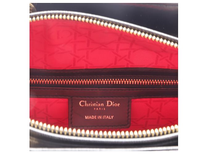 Borsa Lady Dior Grande con manico in pelle di agnello nera Nero - vista 7