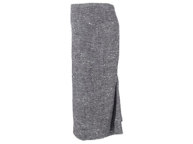 Falda lápiz midi de tweed gris de lana Max Mara - vista 2
