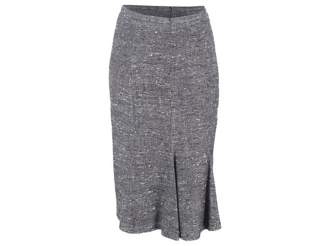 Falda lápiz midi de tweed gris de lana Max Mara - vista 3