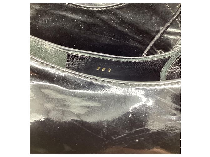 Mocassini stringati Prada in pelle verniciata nera Nero - vista 10