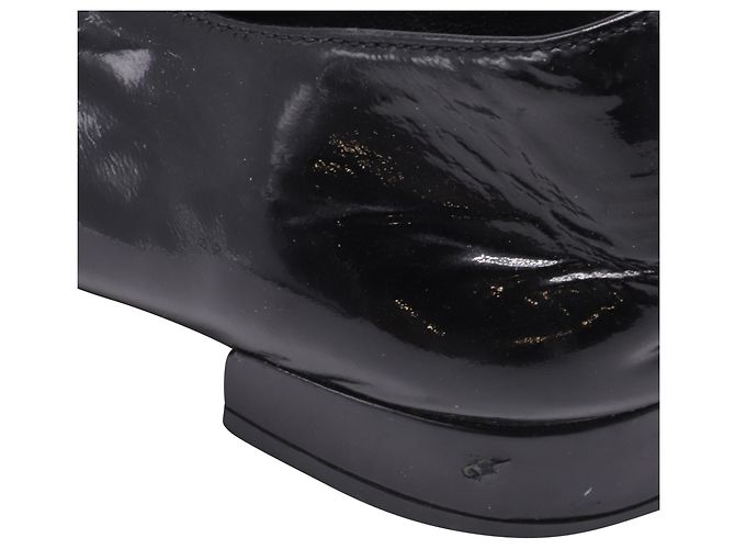 Mocassini stringati Prada in pelle verniciata nera Nero - vista 6