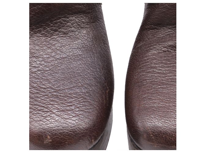 Michael Kors kniehohe Stiefel mit Absatz aus braunem Leder - Ansicht 6
