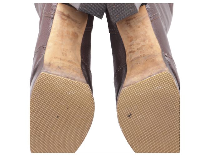 Michael Kors kniehohe Stiefel mit Absatz aus braunem Leder - Ansicht 8