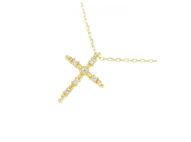 Autre Marque Collana con diamante incrociato Au750 D'oro - vista 3
