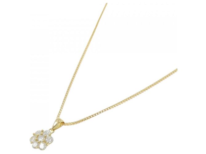 Autre Marque Au750 Blumen-Diamant-Halskette Golden - Ansicht 2