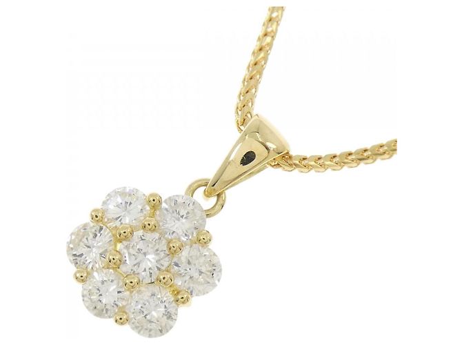 Autre Marque Au750 Blumen-Diamant-Halskette Golden - Ansicht 3