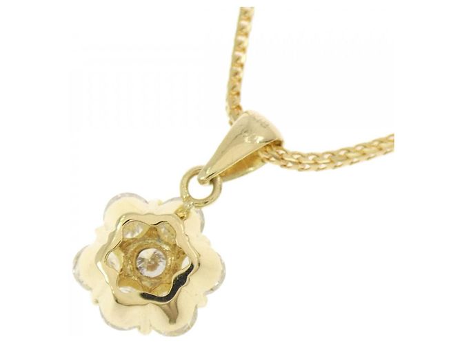 Autre Marque Au750 Blumen-Diamant-Halskette Golden - Ansicht 4