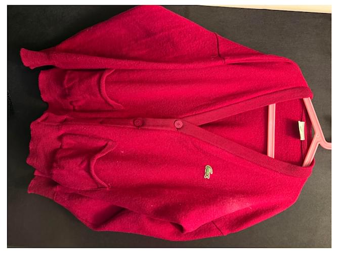 Chaleco Lacoste de algodón rojo oscuro Burdeos - vista 2