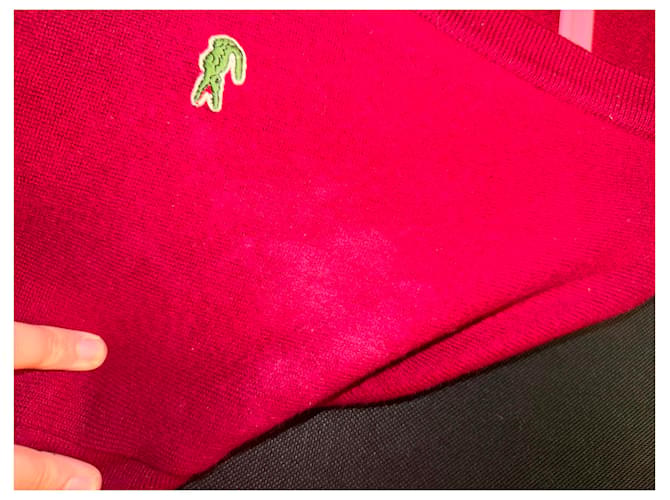 Chaleco Lacoste de algodón rojo oscuro Burdeos - vista 4