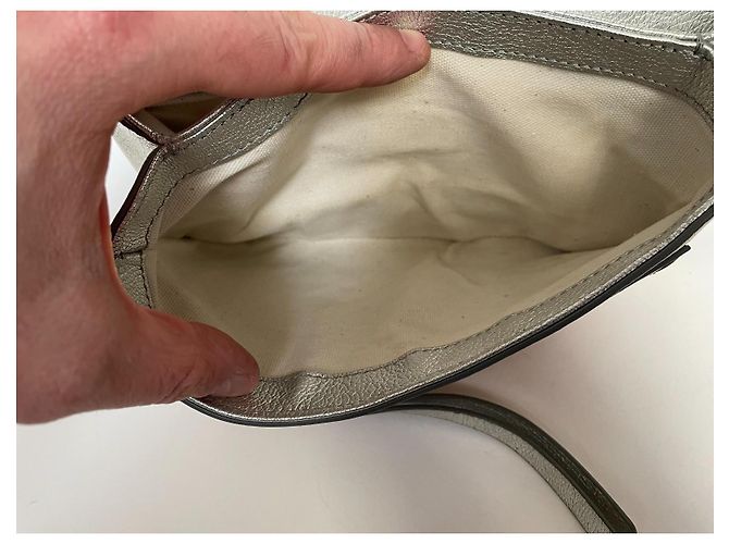 Borsa a tracolla Givenchy Duetto in pelle argentata Argento - vista 11