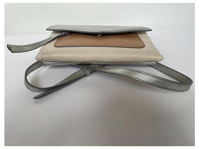 Borsa a tracolla Givenchy Duetto in pelle argentata Argento - vista 5