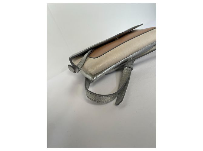 Borsa a tracolla Givenchy Duetto in pelle argentata Argento - vista 6