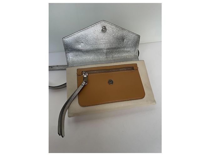 Borsa a tracolla Givenchy Duetto in pelle argentata Argento - vista 8