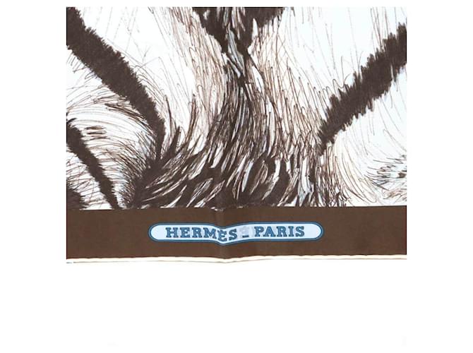 Hermès Sciarpa Grande Carre 90 Hermes Marrone Bianco Multicolore - vista 4