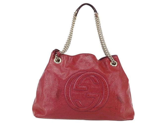 Borsa Gucci Soho Chain Rossa Oro Auth 159398 Rosso D'oro - vista 13