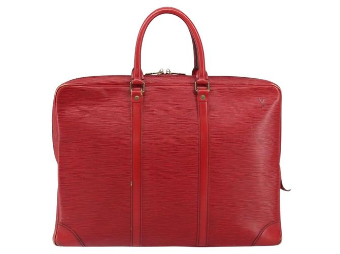 LOUIS VUITTON Epi Porta Documenti da Viaggio Borsa Business Rossa M54477 LV Auth 158150 Rosso - vista 13