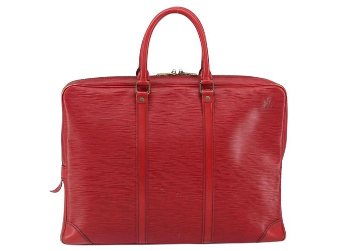 LOUIS VUITTON Epi Porta Documenti da Viaggio Borsa Business Rossa M54477 LV Auth 158150 Rosso - vista 2