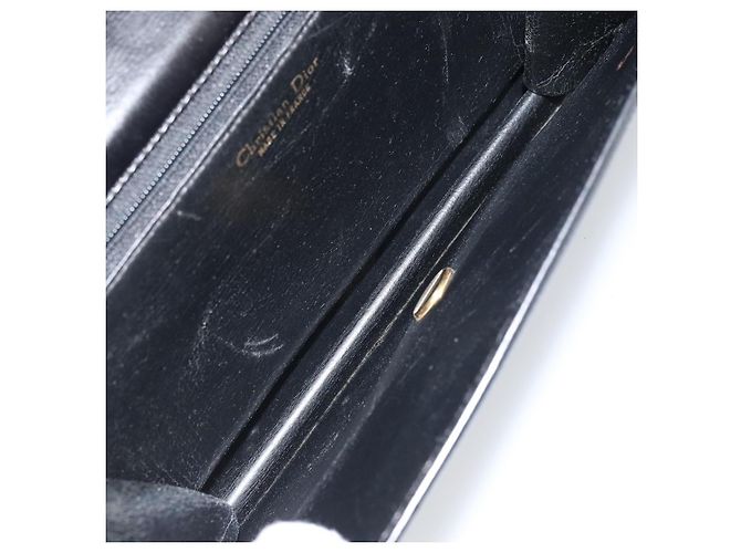 Borsa a Spalla Christian Dior in Pelle Nera e Oro Auth ar13899 Nero D'oro - vista 11