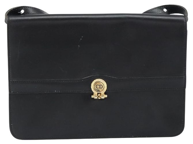 Borsa a Spalla Christian Dior in Pelle Nera e Oro Auth ar13899 Nero D'oro - vista 13